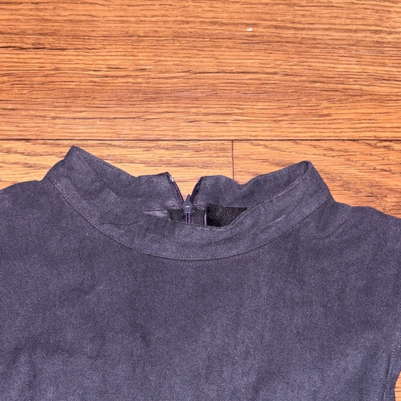 Lysse Sleeveless Mock Neck Blue Mod Shift Dress Retro Academia - Picture 2 of 8